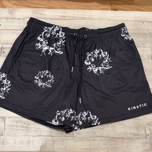 Kinetic Black and White Men's Shorts- XXL
